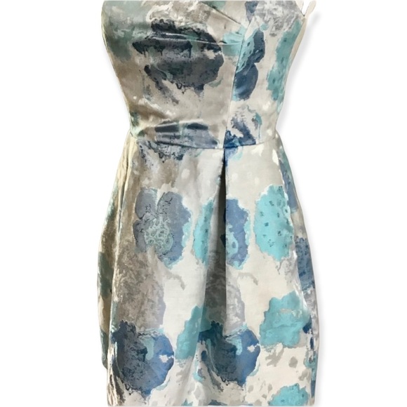 Ark & Co Strapless Dress Floral Print Fit and Flare Size Medium - Picture 2 of 8